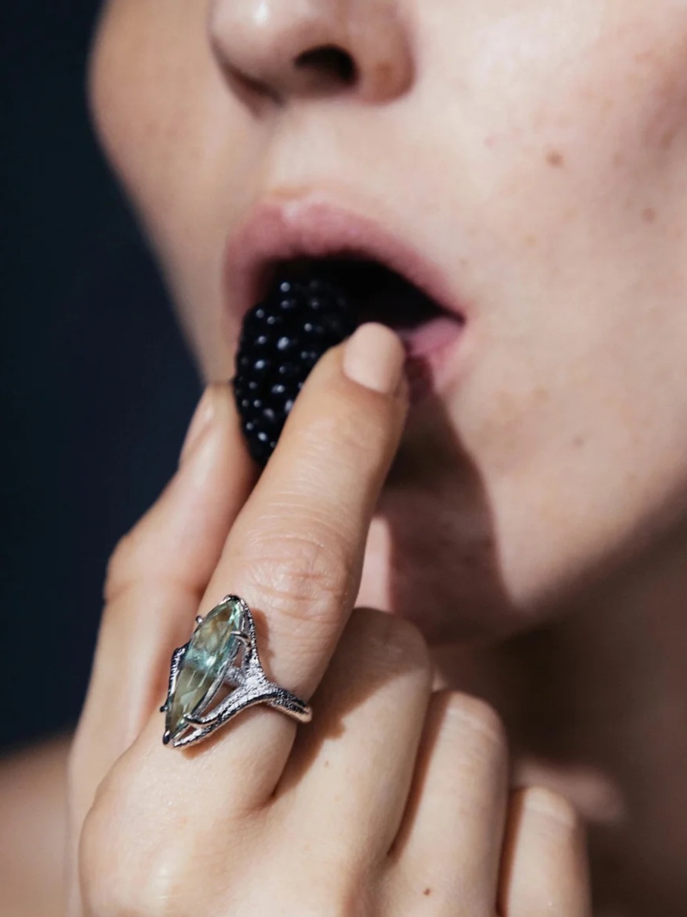 Awe Inspired Raven Talon Ring Sterling Silver Green Amethyst Size 6